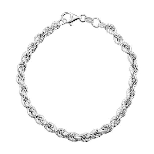 Vintage italienisches Kordel-Armband in Silber image number 0