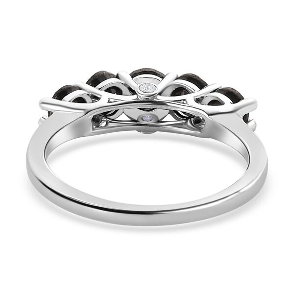 Elite Shungit, weißer Zirkon Ring, 925 Silber platiniert, ca. 0.88 ct image number 6