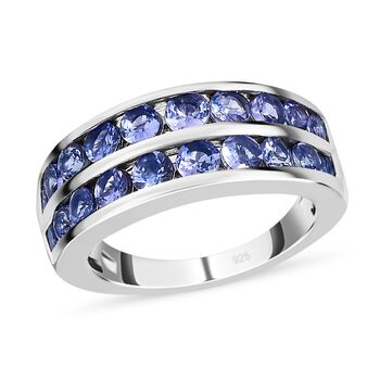 AA Tansanit Ring, 925 Silber rhodiniert (Gr&ouml;&szlig;e 18.00) ca. 1.84 ct