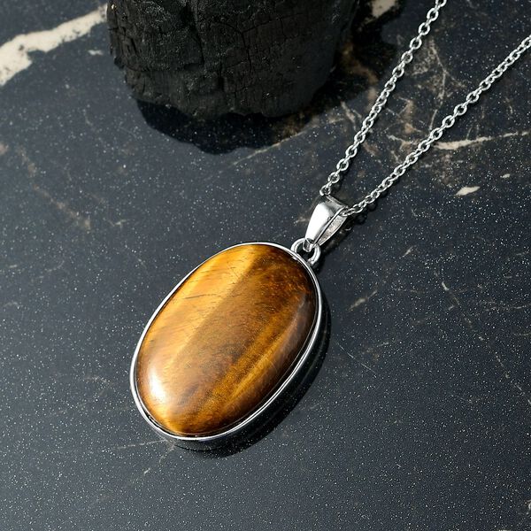 EverTrue Tigerauge Anhänger mit 50cm Kette - 29 ct. image number 2