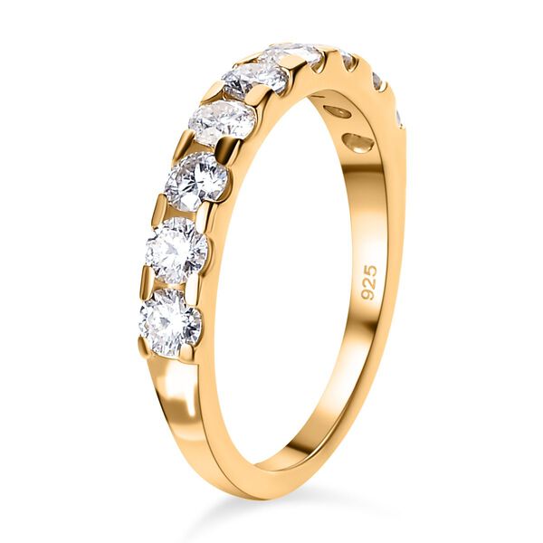 Moissanit Ring in 925 Silber mit Gelbgold Vermeil - 0,93 ct. image number 4