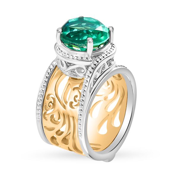 2er-Set- Zweifarbige Pfau Triplett Quarz Ringe - 4,13 ct. image number 5