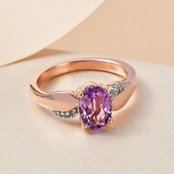 Rose De France Amethyst und Zirkon-Ring - 1,19 ct. image number 2