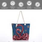 Jacquard gewebte Jute-Tasche mit Flamingo Design, 42x34 cm image number 8