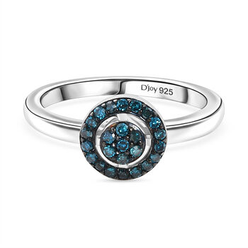 CULLINAN-MINE - Blauer Diamant Ring 925 Silber rhodiniert (Gr&ouml;&szlig;e 19.00) ca. 0.20 ct