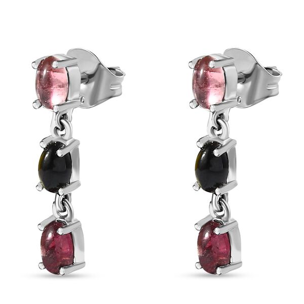 Nat&uuml;rliche, mehrfarbige Turmalin-Ohrringe - 1,72 ct. image number 4