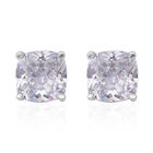 Künstliche Diamant-Ohrringe, 925 Silber Rhodium Überzug ca. 3,50 ct