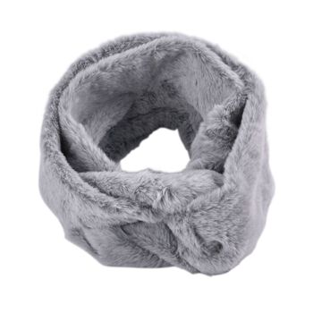 Kunstpelz Infinity-Schal, 78x16cm, Grau