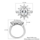 Weißer Zirkonia Ring, Messing Ionenbeschichtetes Platin (Größe 16.00) ca. 7,22 ct image number 6