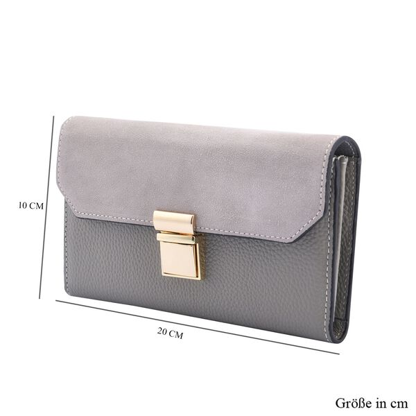 100% Echtleder Clutch mit RFID Schutz, Grau image number 6