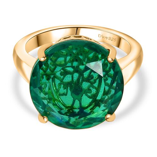 D joy Pfau Quarz Triplette Ring 925 Silber 750 Gelbgold Vermeil (Größe 16.00) ca. 11,80 ct image number 0