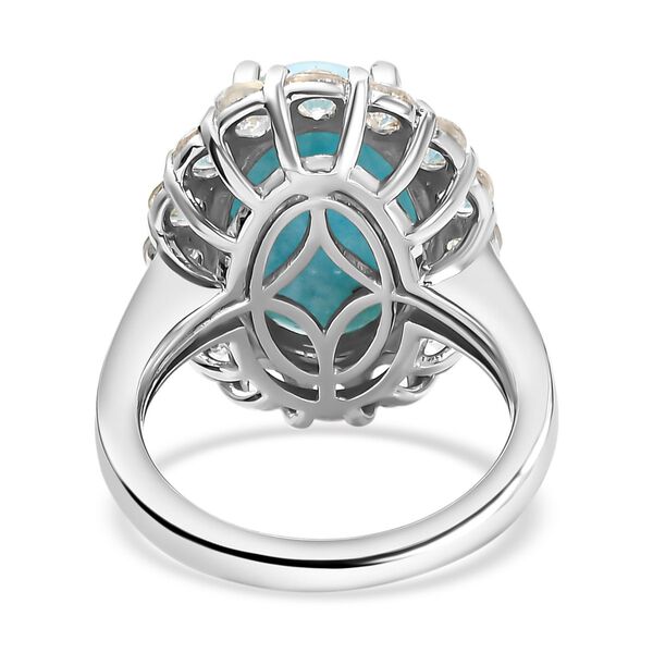 Larimar und wei&szlig;er Topas-Ring, 925 Silber platiniert  ca. 8,93 ct image number 6