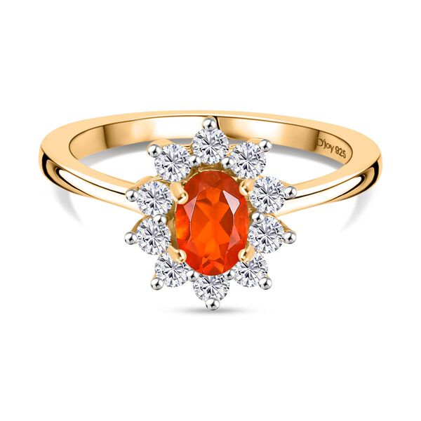 D'Joy AAA Blaze Feueropal und Zirkon Ring - 0,83 ct.