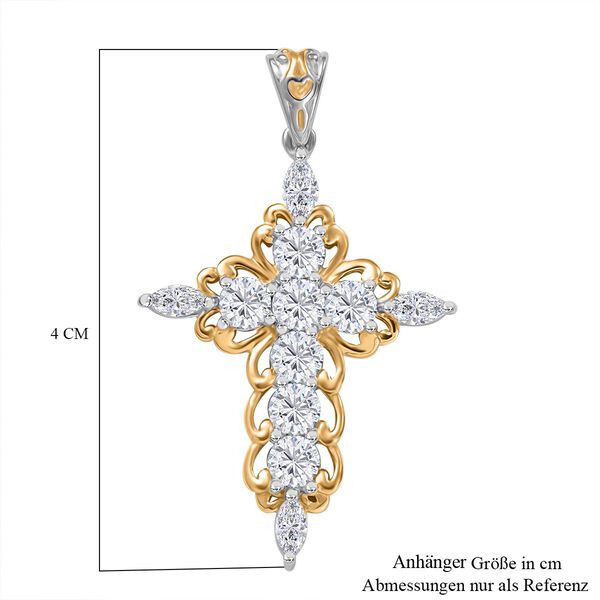 J Francis gefertigt mit SWAROVSKI- Swarovski Zirkonia Kreuz Anhänger image number 7