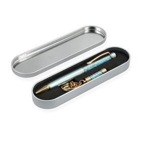 Edelstein Stift Set Türkis, Stift Schlüsselanhänger Mine, Blau