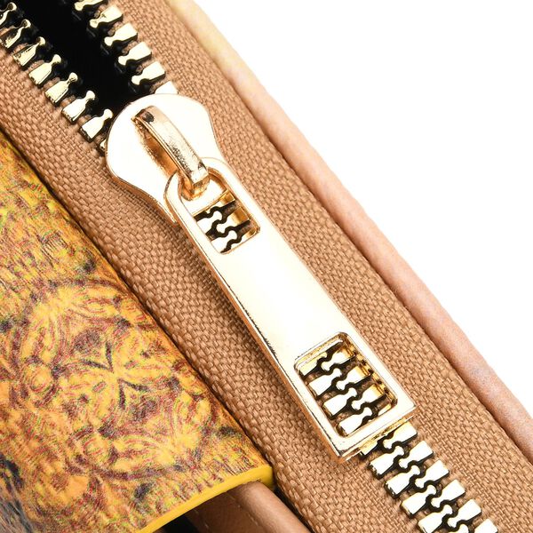 Langbörse mit Alphonse-Mucha-Motiv, 19x4x9 cm, Gelb image number 8