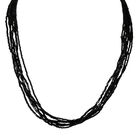 IL MURANO DI FRANCESCA - 6-reihiges Collier ca. 50 cm, 925 Silber, 750 Gelb vergoldet, Schwarz