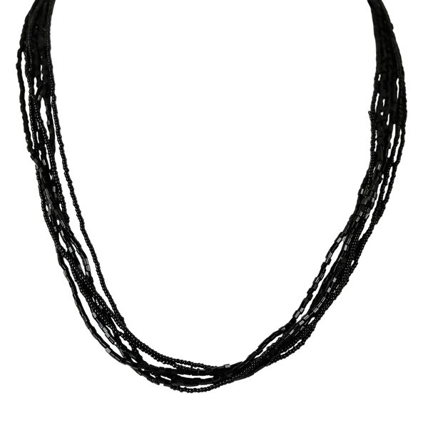 IL MURANO DI FRANCESCA - 6-reihiges Collier ca. 50 cm, 925 Silber, 750 Gelb vergoldet, Schwarz image number 0