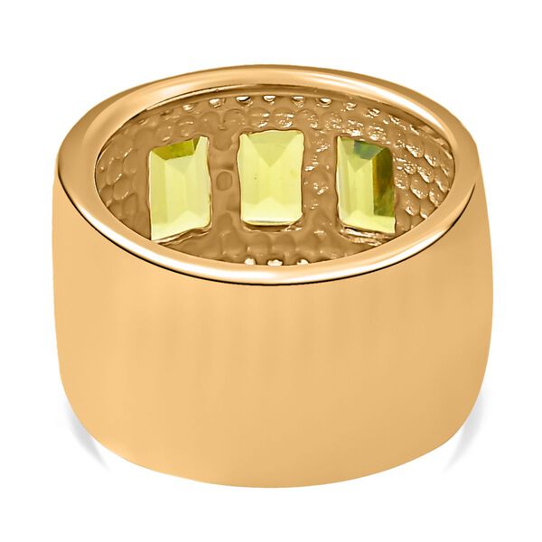 Nat&uuml;rlicher Peridot, wei&szlig;er Zirkon Ring, Edelstahl vergoldet (Gr&ouml;&szlig;e 20.00) ca. 3.64 ct image number 5