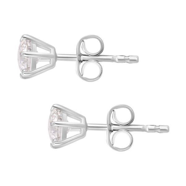 100 Facetten Moissanit Ohrringe 925 Silber rhodiniert ca. 0.93 ct image number 6