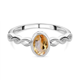 Citrin Ring, 925 Silber (Größe 21.00) ca. 0.78 ct