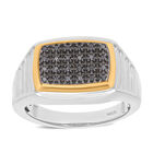 Schwarzer Diamant P Ring, 925 Silber platiniert, (Größe 16.00), ca. 0.15 ct