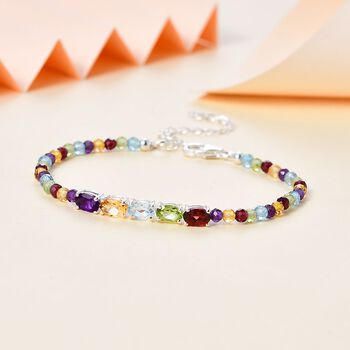 Mehrfarbiges Edelstein Armband, ca. 16.5 cm, ca. 10,19 ct.