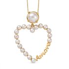 GP Amore Kollektion - Süßwasser Perle Anhänger mit Kette, 925 Silber 750 Gelbgold Vermeil