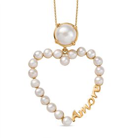 Giuseppe Perez Süßwasser Perle Schmuckset 925 Silber 750 Gelbgold Vermeil 7.35 ct
