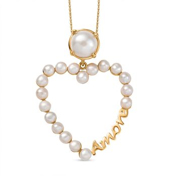 GP Amore Kollektion - S&uuml;&szlig;wasserperle und blauer Saphir Anh&auml;nger mit 45cm Kette