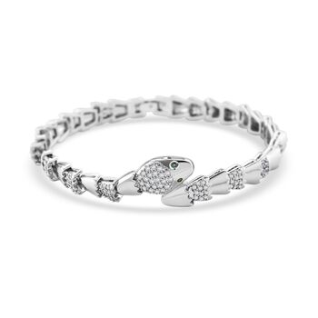 Wei&szlig;er Zirkonia Armband ca. 19 cm Nickelfreies Messing 2.00 ct