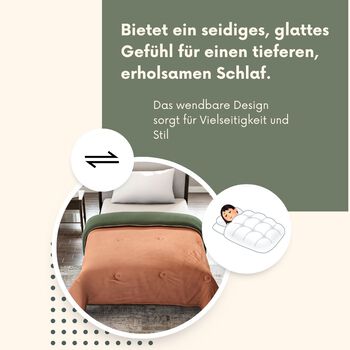 Serenity Night Wende-K&uuml;hlsteppdecke, Zwei-Ton, 135&times;200cm, Kupfer und Dunkelgr&uuml;n