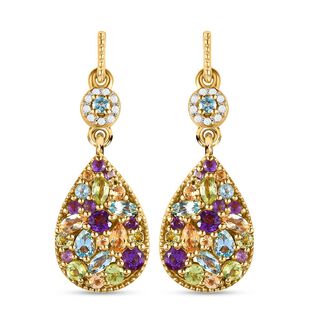 GP Spezial Lake Como-Kollektion - Mehrfarbige Edelstein-Ohrringe, 925 Silber vergoldet ca. 2.75 ct