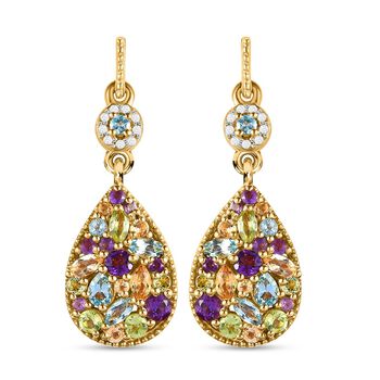 GP Spezial Lake Como-Kollektion - Mehrfarbige Edelstein-Ohrringe, 925 Silber vergoldet ca. 2.75 ct