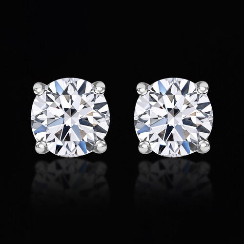 LUXURIANT DIAMOND- IGI zertifizierte SI-GH Labor Diamant Ohrringe in 585 Weißgold - 0,50 ct. image number 2