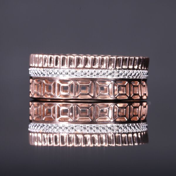 Wei&szlig;er Diamant P Ring 925 Silber Ros&eacute;gold Vermeil (Gr&ouml;&szlig;e 18.00) image number 1