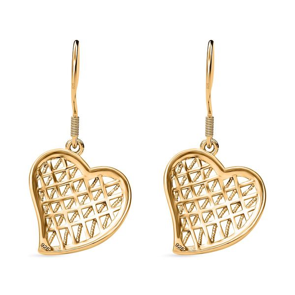Herz Ohrringe, 925 Silber in Gelbgold Vermeil image number 4