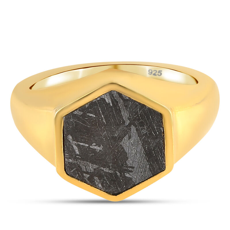 Meteorit Ring 925 Silber vergoldet  ca. 9,57 ct image number 0