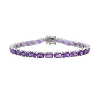 Afrikanisches Amethyst-Armband, ca. 19 cm, 925 Silber platiniert ca. 12,60 ct