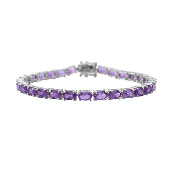 Afrikanisches Amethyst-Armband, ca. 19 cm, 925 Silber platiniert ca. 12,60 ct