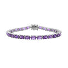 Afrikanisches Amethyst-Armband, ca. 19 cm, 925 Silber platiniert ca. 12,60 ct image number 0