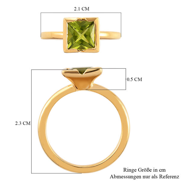 Nat&uuml;rlicher Peridot-Ring, 925 Silber vergoldet  ca. 1,67 ct image number 7