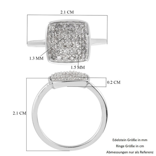 Diamant Ring 925 Silber Platin-&Uuml;berzug image number 6