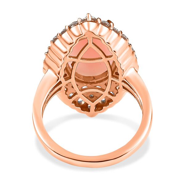 AA rosa Opal und Zirkon Ring - 7,17 ct. image number 6
