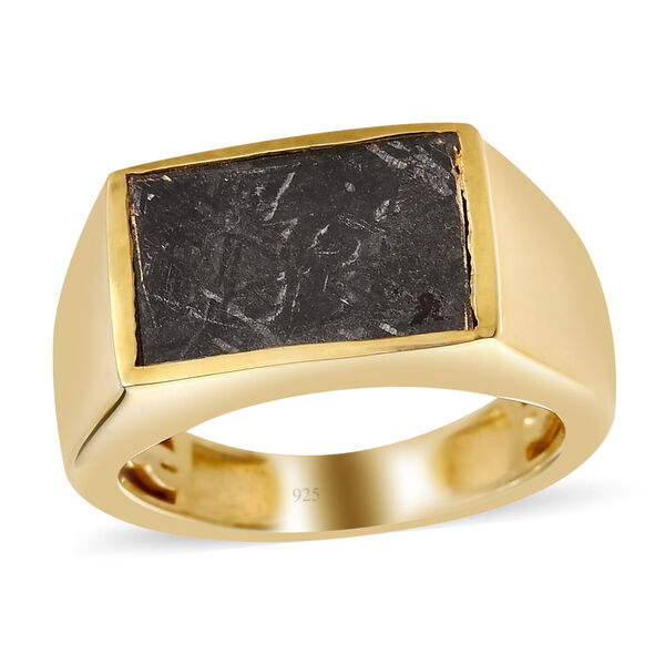 Meteorit Ring 925 Silber vergoldet  ca. 5,41 ct image number 4