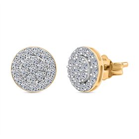 LUXURIANT DIAMOND - Lab Grown Diamant SI-GH SGL zertifiziert Ohrringe 925 Silber Gelbgold Vermeil ca. 1,00 ct.