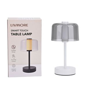 LIVEMORE Transparente Pilz-Tischlampe, kabellos, wiederaufladbar, 3 Lichtfarben, Smart Touch, Weiß LIVEMORE Transparente Pilz-Tischlampe, kabellos, wiederaufladbar, 3 Lichtfarben, Smart Touch, Weiß