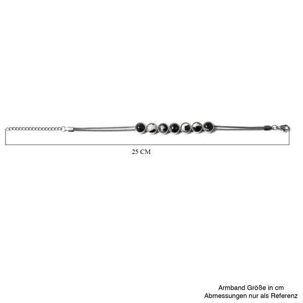 Dendritisches Achat-Armband, ca. 19 cm, Edelstahl ca. 16,45 ct image number 5