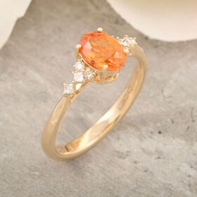 LUXORO zertifiziert und geprüft AAA Fanta Granat und Diamant Ring in 417 Gold - 2,35 ct.