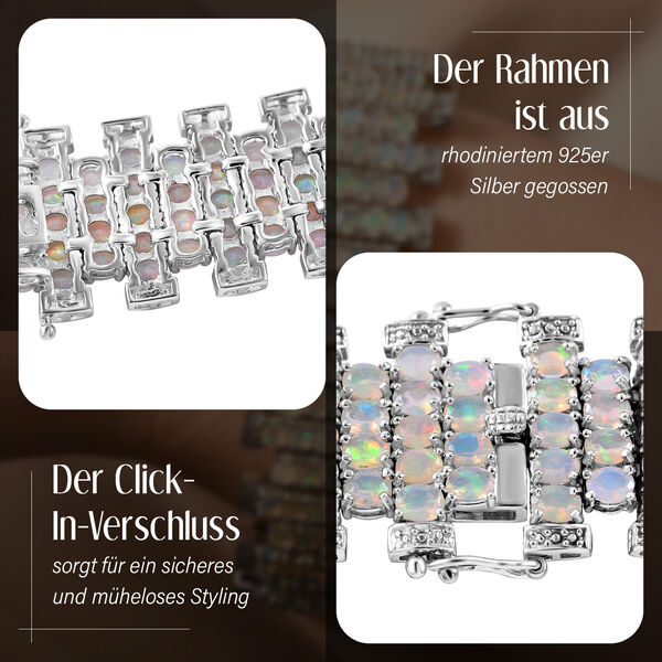 AA Natürlicher, äthiopischer Welo Opal Armband, ca. 18 cm, 925 Silber rhodiniert, ca. 17.82 ct image number 2